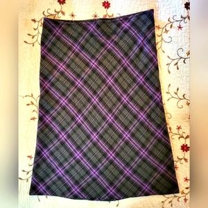 Purple Plaid Pencil Skirt